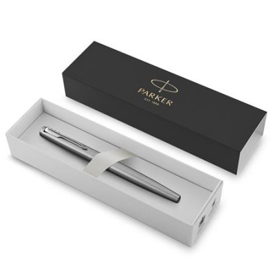 Töltőtoll, ezüst színű klip, ezüst színű tolltest, PARKER "Royal Jotter"