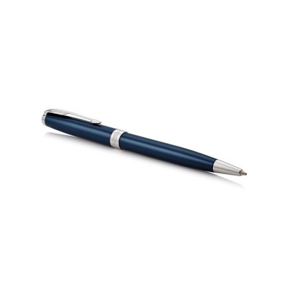 Golyóstoll, 1 mm, rotációs, kék tolltest, ezüst klip, PARKER "Royal Sonnet", kék
