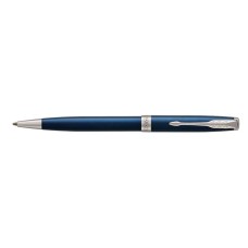 Golyóstoll, 1 mm, rotációs, kék tolltest, ezüst klip, PARKER "Royal Sonnet", kék