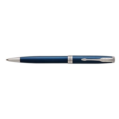 Golyóstoll, 1 mm, rotációs, kék tolltest, ezüst klip, PARKER "Royal Sonnet", kék