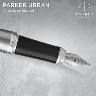 Töltőtoll, ezüst színű klip, rozsdamentes csiszolt tolltest, PARKER "Royal Urban Twist" Töltőtoll, ezüst színű klip, rozsdamentes csiszolt tolltest, PARKER "Royal Urban Twist"