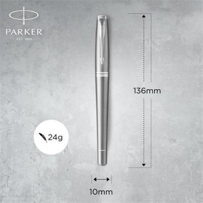 Töltőtoll, ezüst színű klip, rozsdamentes csiszolt tolltest, PARKER "Royal Urban Twist" Töltőtoll, ezüst színű klip, rozsdamentes csiszolt tolltest, PARKER "Royal Urban Twist"