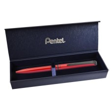 Zseléstoll, 0,35 mm, rotációs, matt piros tolltest, PENTEL "EnerGel BL-2507" kék