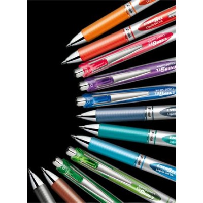 Zseléstoll, 035 mm, nyomógombos, PENTEL "EnerGel BL77", korall