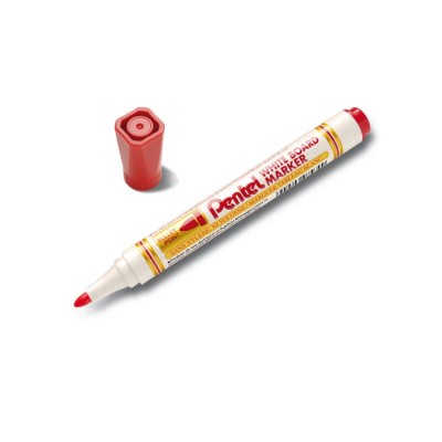 Táblamarker, 2 mm, kúpos hegy, PENTEL, piros