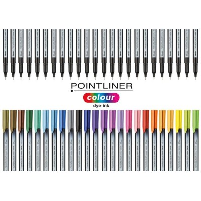 Tűfilc készlet, 0,4 mm, PENTEL "Pointliner", 24 különböző szín