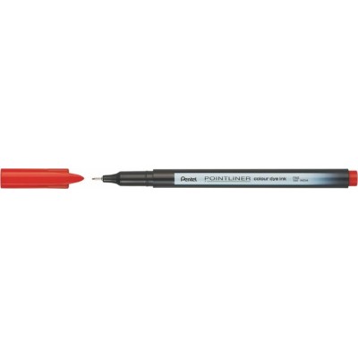 Tűfilc, 0,4 mm, PENTEL "Pointliner", piros