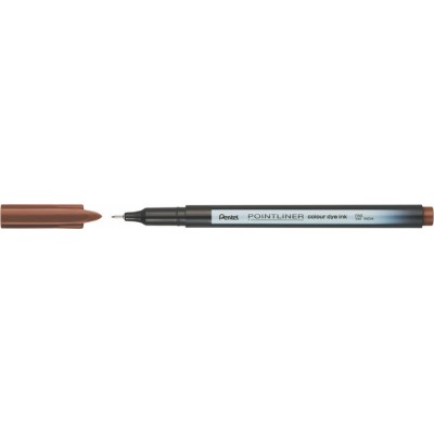 Tűfilc, 0,4 mm, PENTEL "Pointliner", dióbarna