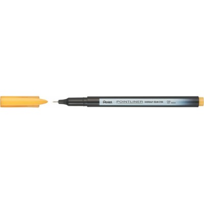 Tűfilc, 0,4 mm, PENTEL "Pointliner", okkersárga