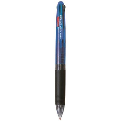 Golyóstoll, 0,25 mm, nyomógombos, négyszínű, PILOT "Feed GP4", kék test