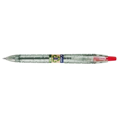 Golyóstoll, 0,27 mm, nyomógombos, PILOT "B2P EcoBall", piros