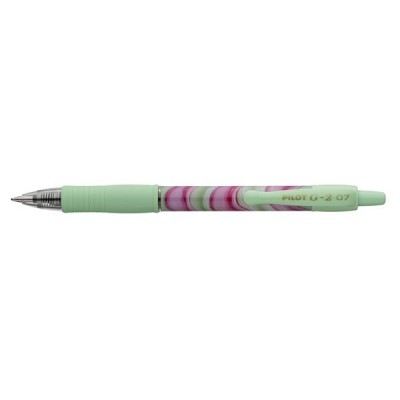 Zseléstoll, 0,32 mm, nyomógombos, zöld tolltest, PILOT "G-2 Flow", kék