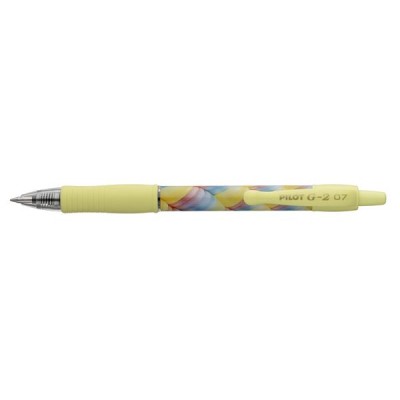 Zseléstoll, 0,32 mm, nyomógombos, sárga tolltest, PILOT "G-2 Flow", kék