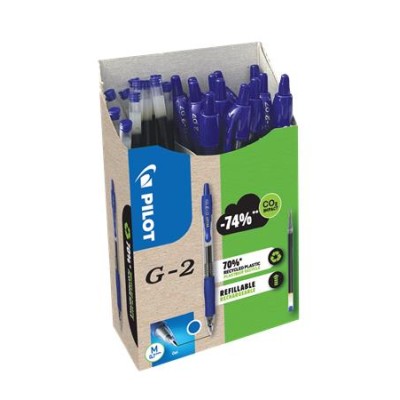 Zseléstoll, 0,32 mm, nyomógombos, PILOT "G-2, Bonus Pack", kék + betét