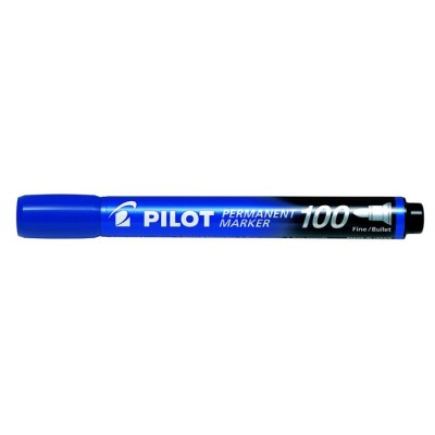 Alkoholos marker, 1 mm, kúpos, PILOT "Permanent Marker 100", kék