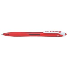 Golyóstoll, 0,22 mm, nyomógombos, PILOT "Rexgrip", piros