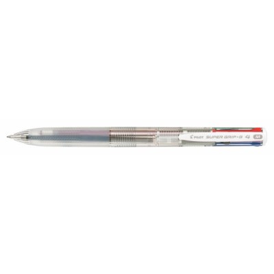 Golyóstoll, 0,27 mm, nyomógombos, áttetsző, PILOT "Super Grip G", négyszínű