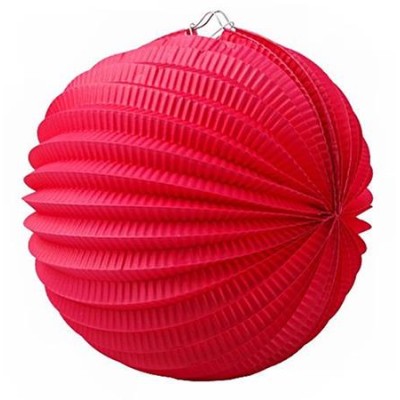 Lampion, kerek, 22 cm, piros