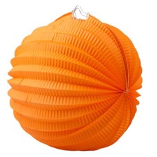 Lampion, kerek, 22 cm, narancs