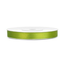 Szatén szalag, 6 mm, limezöld
