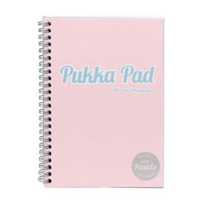 Spirálfüzet, A5, vonalas, 100 lap, PUKKA PAD "Pastel Jotta Pad", vegyes szín