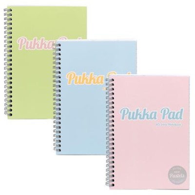 Spirálfüzet, A5, vonalas, 100 lap, PUKKA PAD "Pastel Jotta Pad", vegyes szín