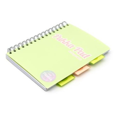Spirálfüzet, A5, vonalas, 100 lap, PUKKA PAD "Pastel project book", vegyes szín