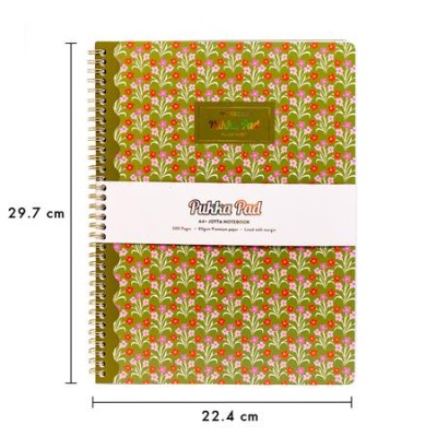 Spirálfüzet, A4+, vonalas, 100 lap, PUKKA PAD "Floral Jotta Notebook", vegyes minta