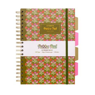 Spirálfüzet, B5, vonalas, 100 lap, PUKKA PAD "Floral Project Book", vegyes minta Spirálfüzet, B5, vonalas, 100 lap, PUKKA PAD "Floral Project Book", vegyes minta