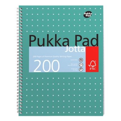 Spirálfüzet, A4+, kockás, 100 lap, PUKKA PAD, "Metallic Jotta"