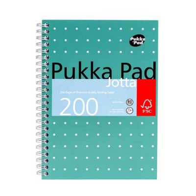Spirálfüzet, A5, kockás, 100 lap, PUKKA PAD, "Metallic Jotta"