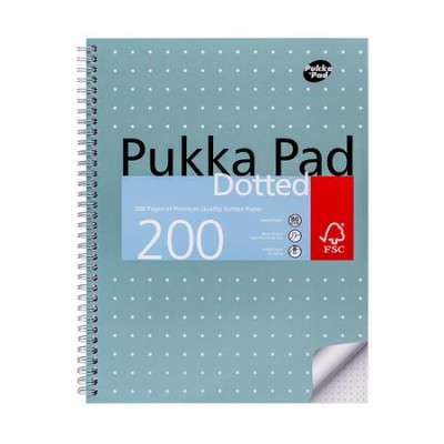 Spirálfüzet, A4+, pontrácsos, 100 lap, PUKKA PAD "Metallic Jotta"