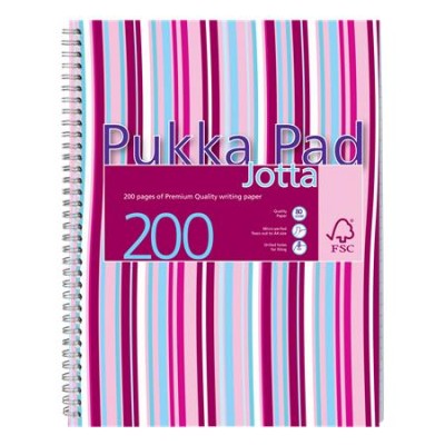 Spirálfüzet, A4+, vonalas, 100 lap, PUKKA PAD "Stripe Jotta"
