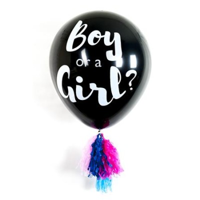 Léggömb, 91 cm, PUKKA PAD "Boy or a Girl", konfettivel