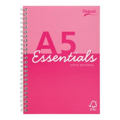 Spirálfüzet, A5, vonalas, 80 lap, PUKKA PAD "Unipad Essentials Jotta", vegyes