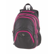 Hátizsák, 2in1, notebook tartóval és audió csatlakozóval, PULSE "Teens", pink-fekete