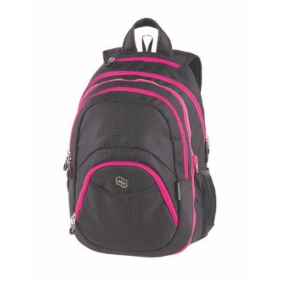 Hátizsák, 2in1, notebook tartóval és audió csatlakozóval, PULSE "Teens", pink-fekete