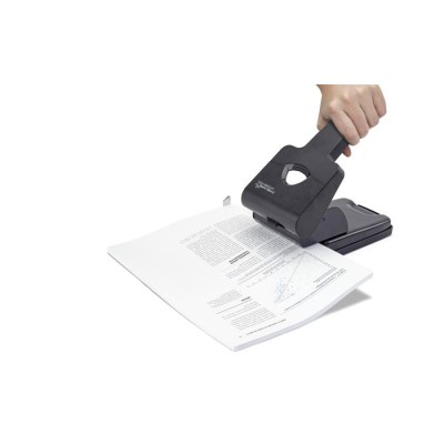 Lyukasztó, nagyteljesítményű, kétlyukú, 63 lap, antibakteriális, RAPESCO "865-P2", fekete
