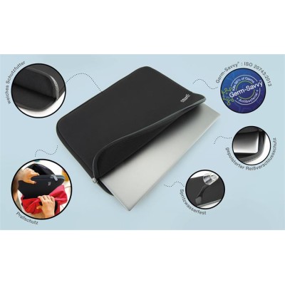 Notebook tok, 14", antibakteriális, RAPESCO, fekete