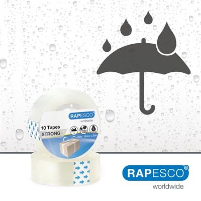Ragasztószalag, 19 mm x 33 m, RAPESCO, 10 db,  áttetsző
