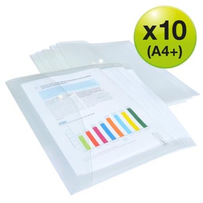 Irattartó tasak, A4+, PP, patentos, RAPESCO "Eco", áttetsző