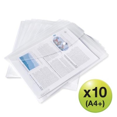 Irattartó tasak, A4+, PP, patentos, RAPESCO "Eco", áttetsző