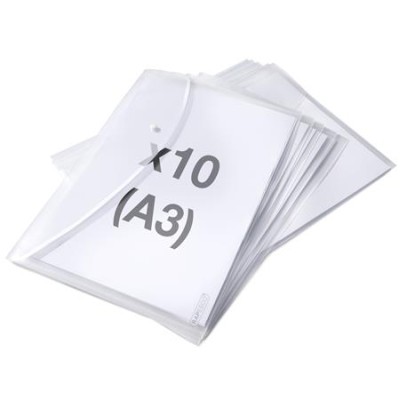Irattartó tasak, A3, PP, patentos, RAPESCO "Eco", áttetsző