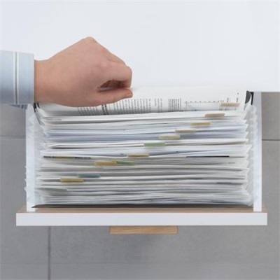 Harmonikamappa, A4, PP, 13 rekeszes, RAPESCO "Eco GRS Recycled", matt fekete