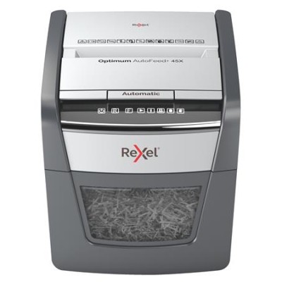 Iratmegsemmisítő, konfetti, 45 lap, REXEL "Optimum AutoFeed 45X"