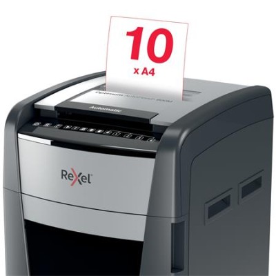 Iratmegsemmisítő, mikrokonfetti, 600 lap, REXEL "Optimum AutoFeed+ 600M"