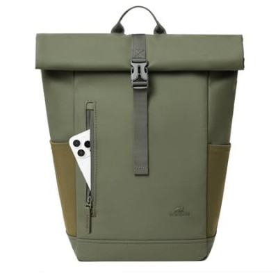 Notebook hátizsák, 14", 17L, rolltop, RIVACASE "Eden ECO 7826", olivazöld