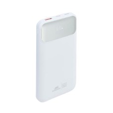Power bank, beépített kábellel, 10.000mAh, RIVACASE "VA2211", fehér