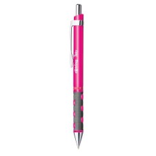 Golyóstoll, 0,8 mm, nyomógombos, neon rózsaszín tolltest, ROTRING "Tikky", kék