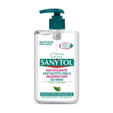 Kézfertőtlenítő gél, pumpás, 250 ml, SANYTOL
